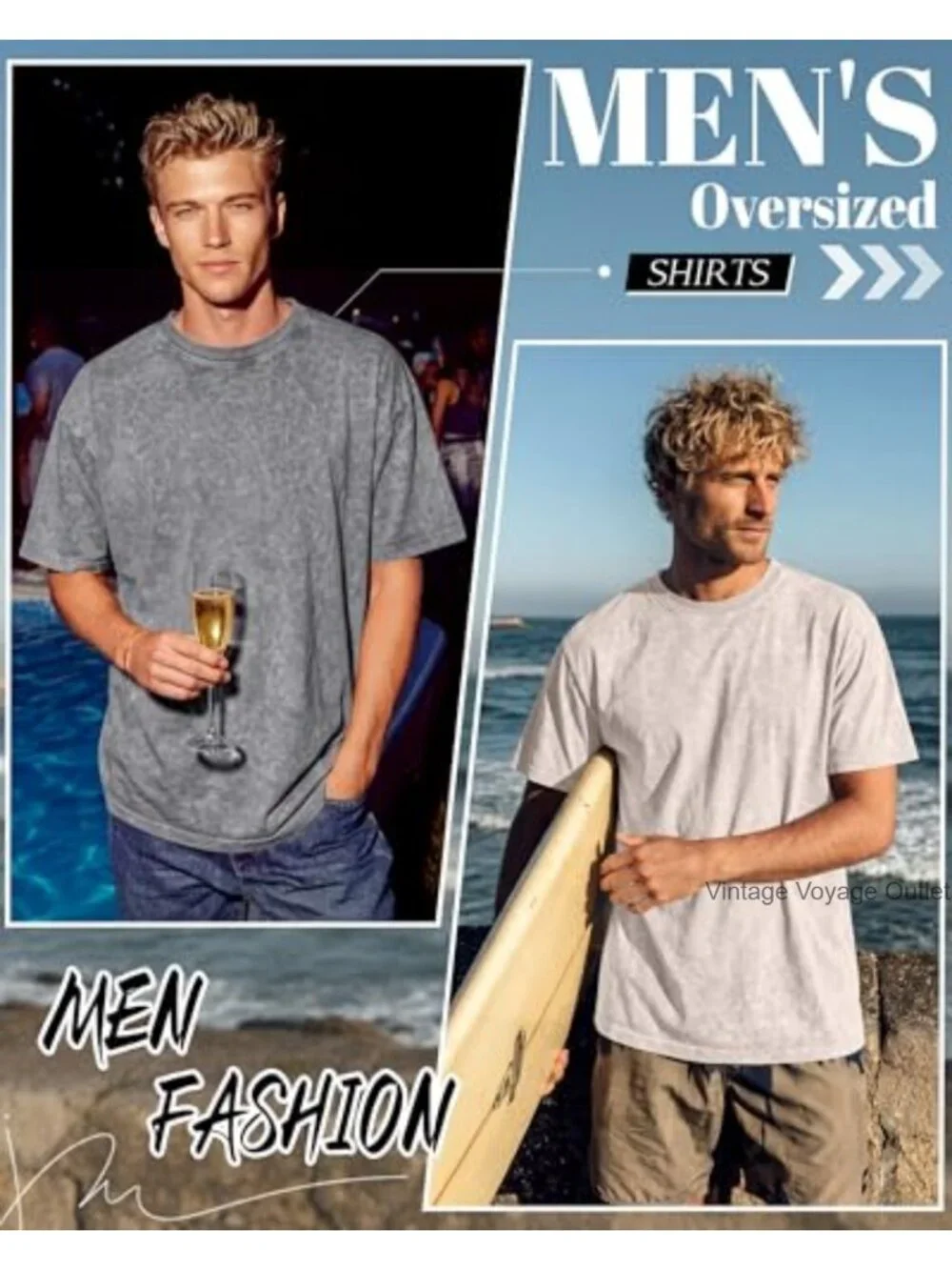 4 Pack Mens Oversized Short Sleeve Tees Heavyweight Cotton Blend Crew Neck